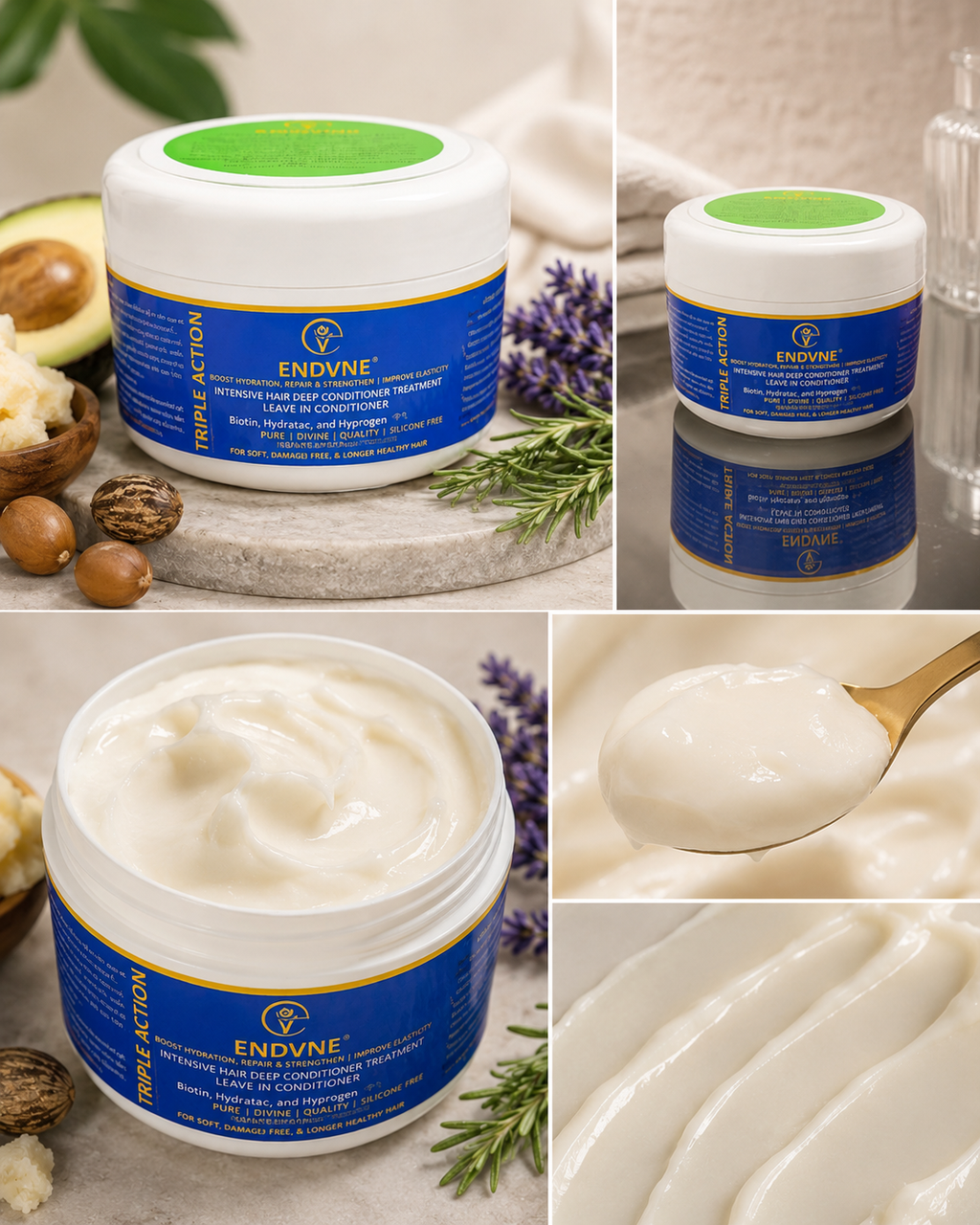 ENDVNE Triple Action Deep Conditioner | Intensive Hair Mask & Leave-In Treatment
